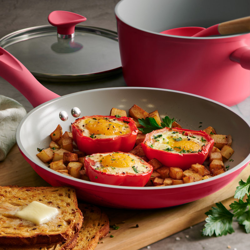 Tramontina Solara 14 Pc Ceramic Induction-Ready Cookware Set, Red