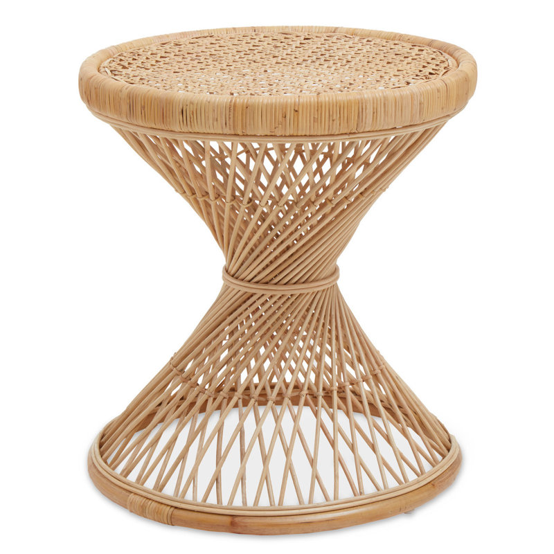 Bourbeau Rattan Accent Stool, Natural