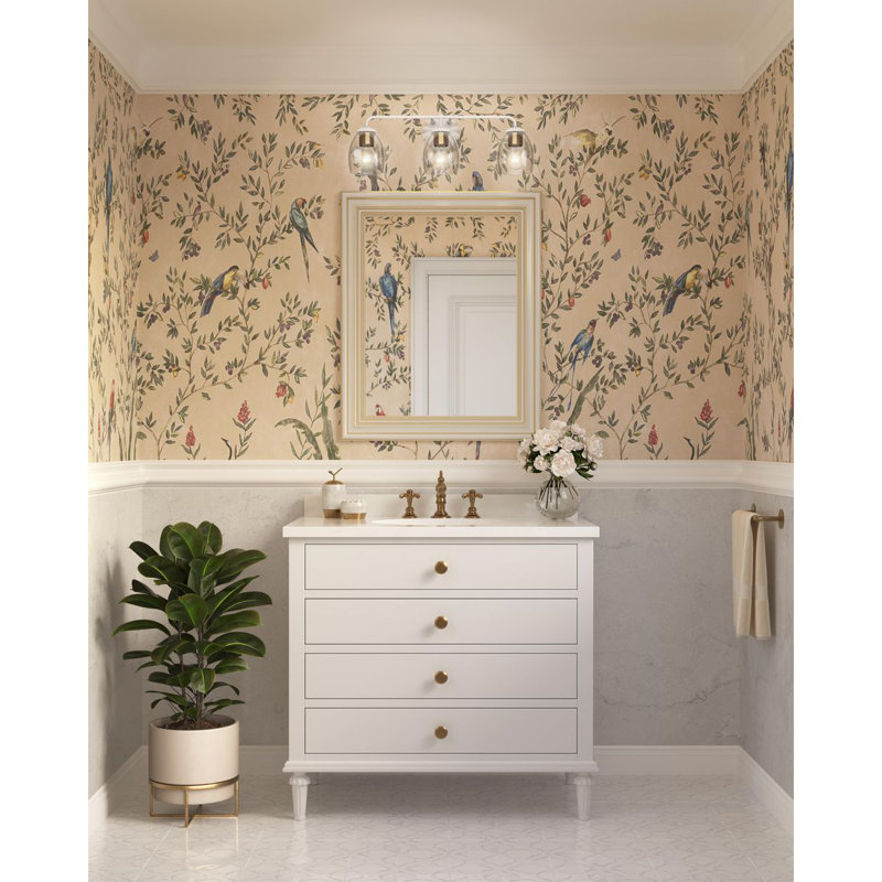 Quillan Dimmable Vanity Light, White Plaster, 3