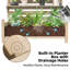 Cloison d'intimité d'extérieur avec pot de fleurs, H 72,8 po x l 26 po x P 47,2 po, cloison de patio autoportante en bois massif avec tablette à 2 niveaux, naturel-132400909-132400908