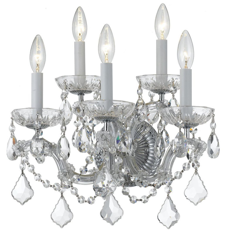 Weekes Candle Wall Light, Silver, Majestic Wood Polished