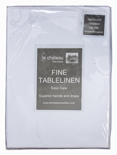 Tablecloth, White, 178cm W x 178cm L