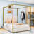 Queen Upholstered Canopy Bed with Headboard