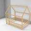 Lit en bois de pin robuste avec toit, conception naturelle moderne
