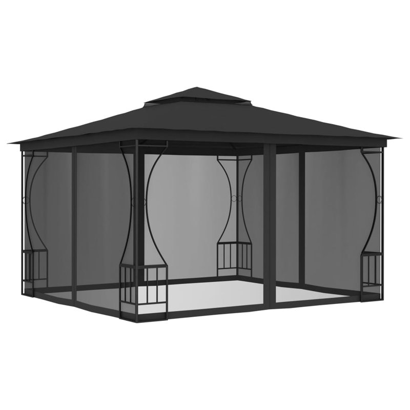 Mtsahovi 118" x 118" Steel Patio Gazebo, Anthracite