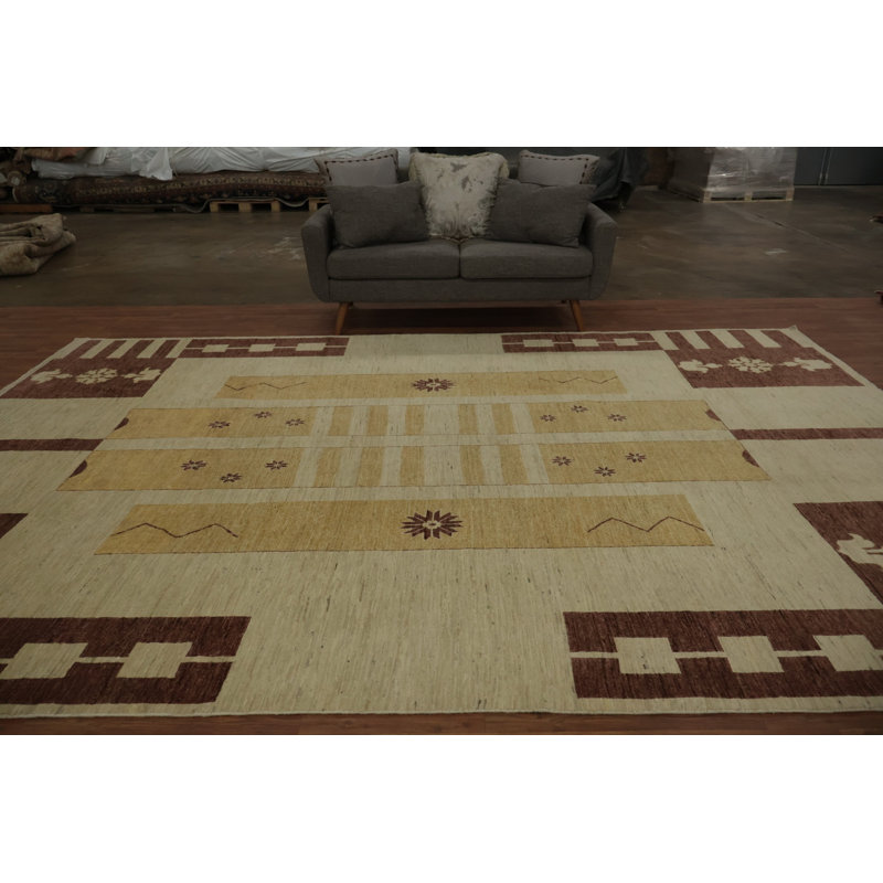 Artisan Crafted Beauty: tapis beige et brun 9 x 13