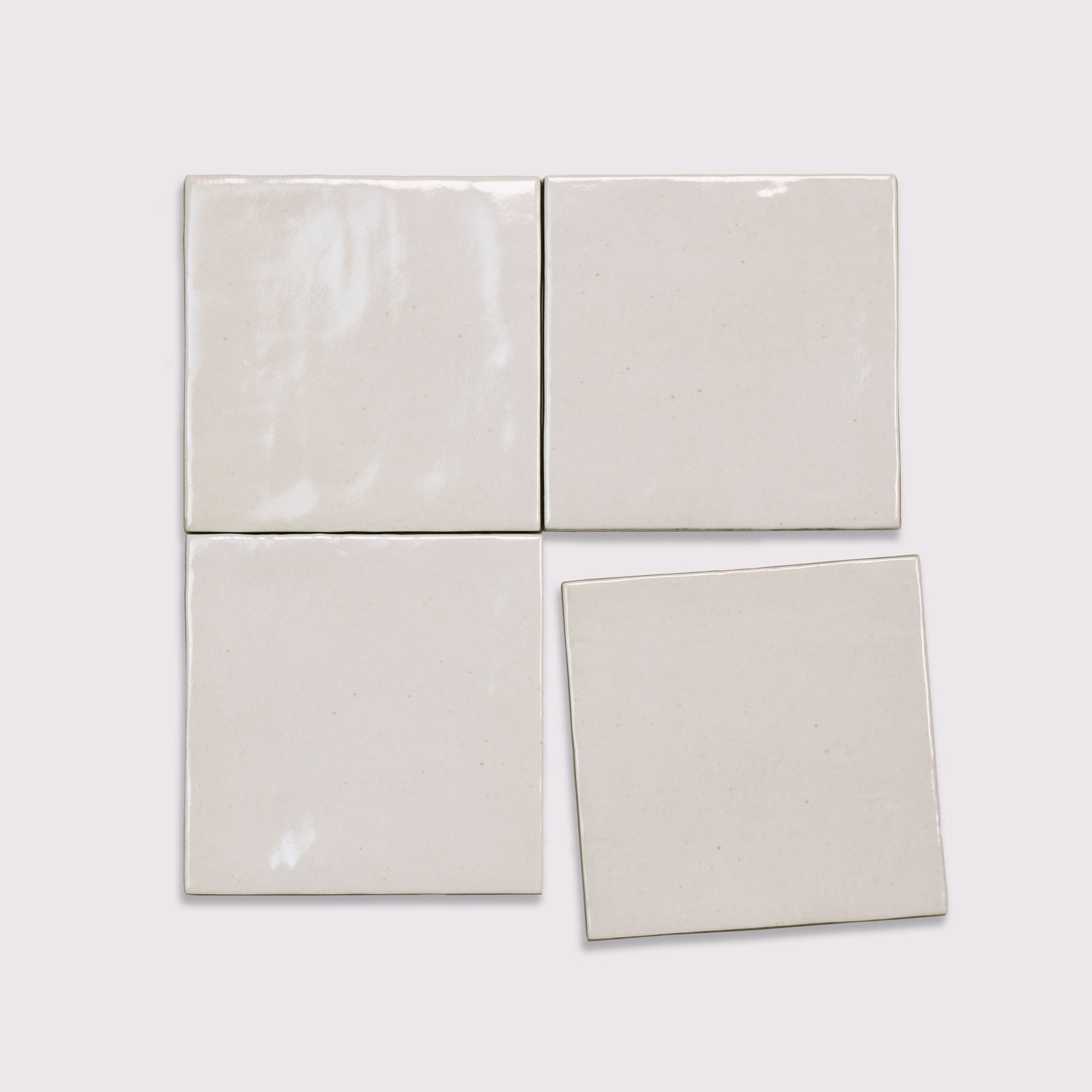 Celine 4" x 4" Porcelain Tile, Gloss, White, Stone Look/Vintage