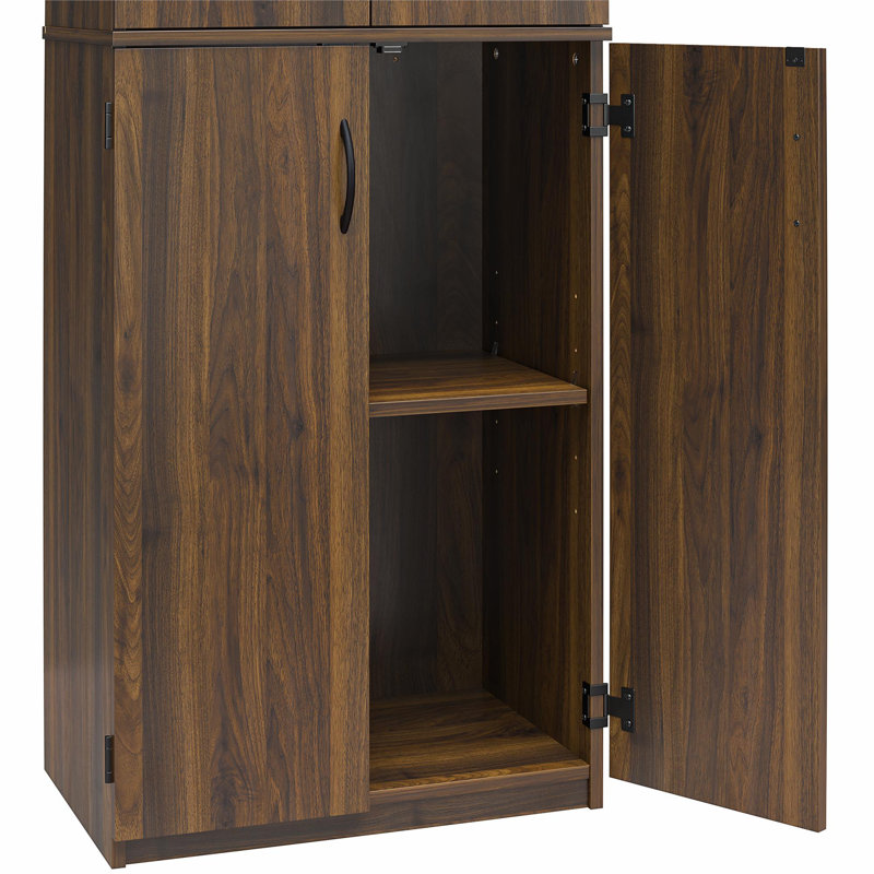 Mavis 72" 4 Door Storage Cabinet, Walnut, Walnut