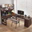 Bureau rectangulaire à 3 tiroirs en bois massif brun noisette-487634384-487634397