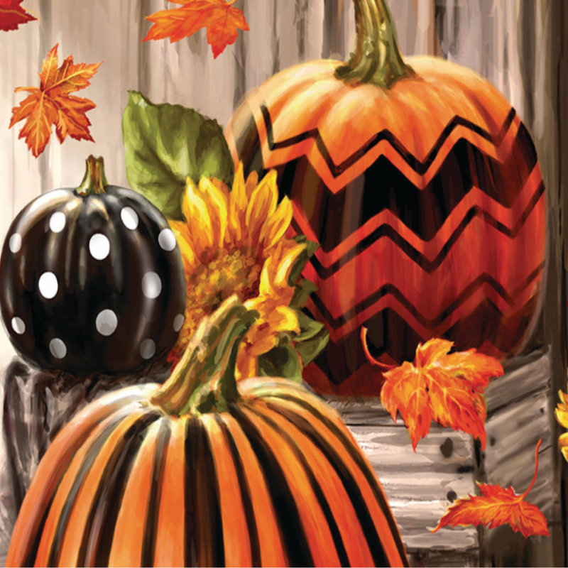 Fall Harvest Pumpkins Burlap Garden Flag
