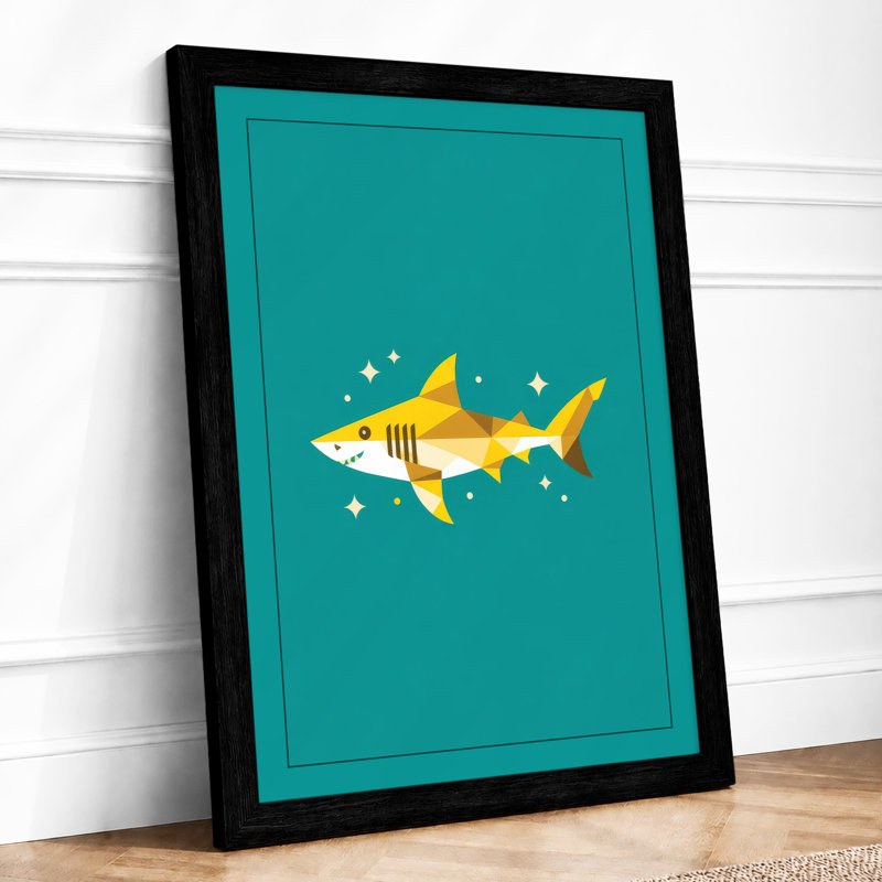 Playful Tiger Shark Modern - Print, A4 - 29.7 x 21.0 cm, Black