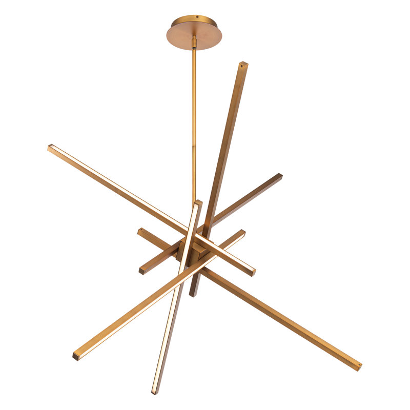Rochelle 6-Light Chandelier, Laiton vieilli, 39"