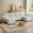 110" Modular Sectional Couches With Adjustable Backrest For Living Room, U Shaped Sectional Sofa With Storage Ottoman (White)-607850511