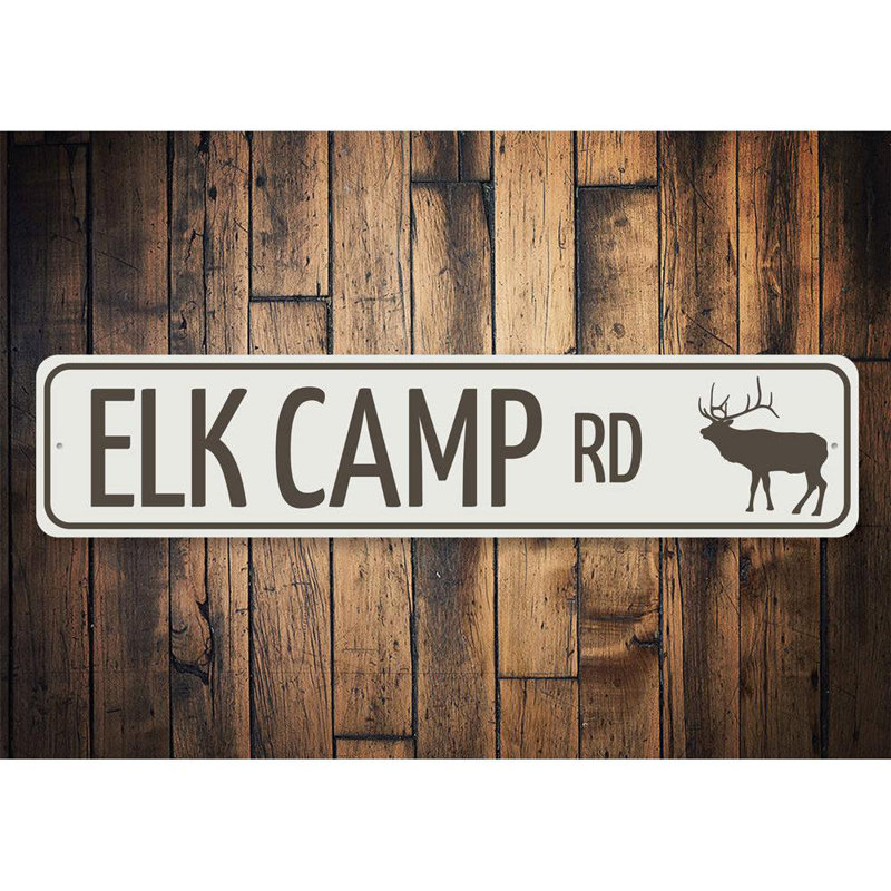 Plaque en aluminium Elk Camp Road, H 6 po x l 24 po x P 0,063 po
