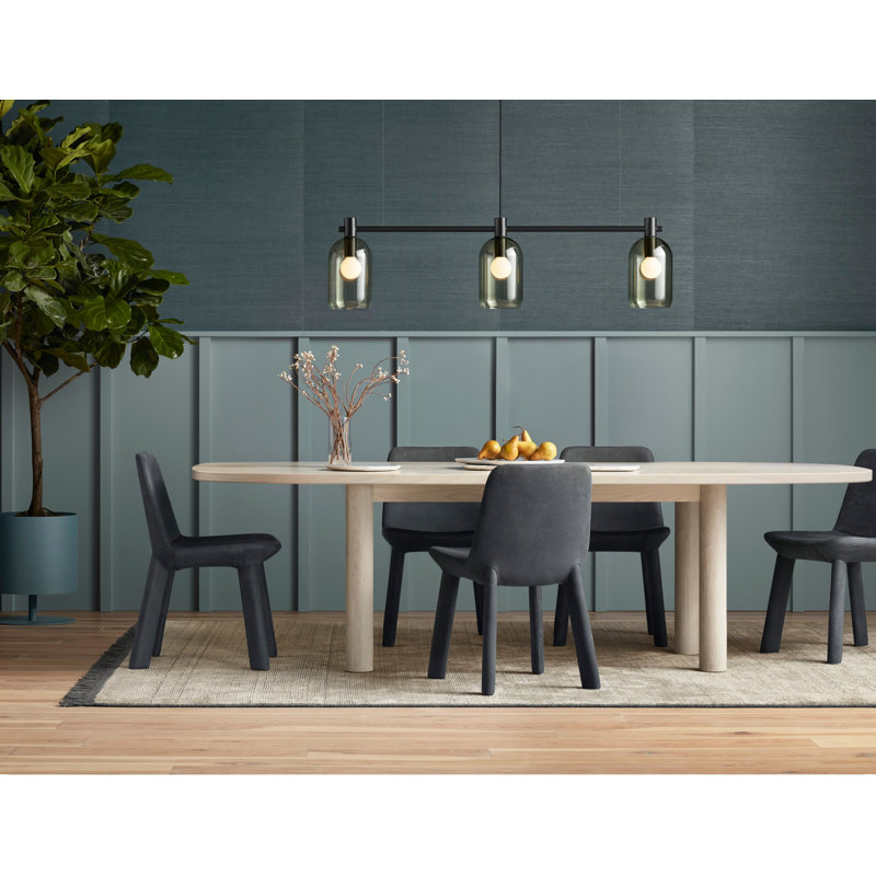 Good Times Oval Solid Wood Dining Table, Whitewashed Ash, 45" W x 100" L