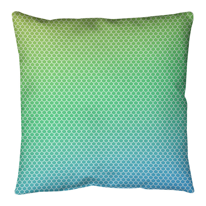 Housse de coussin carrée et insert, Bourre en polyester, H 20 po x l 20 po, Jaune/vert