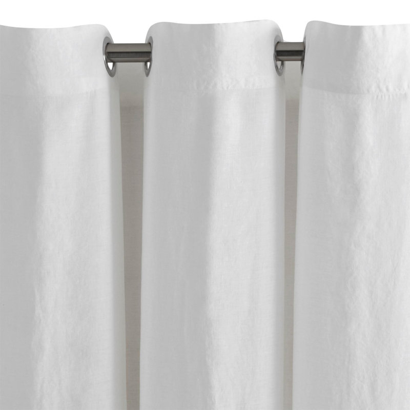 Carlina Linen Semi Sheer Single Curtain Panel, 200 W x 280 D cm, White