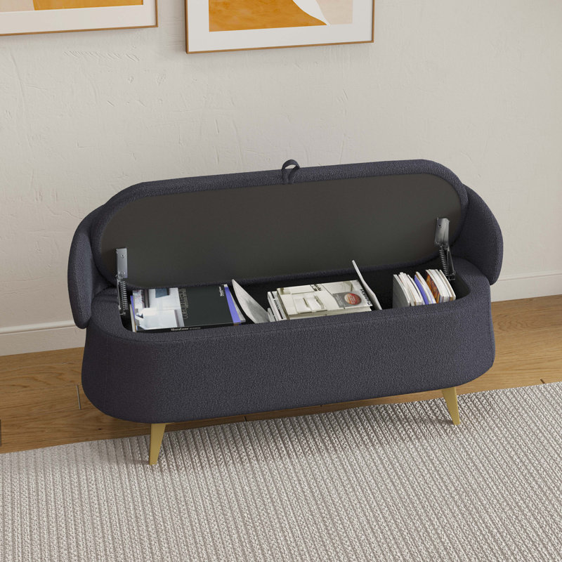 Tamike 50-Inch Multi-Functional Long Rectangular Bed End Storage Sofa Stool, Gray