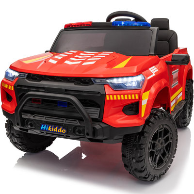 12V Police Car Ride on Toy, 2 Seater Ride on Electric Car for Kids Aged 4-8 with Remote Control, Bluetooth
