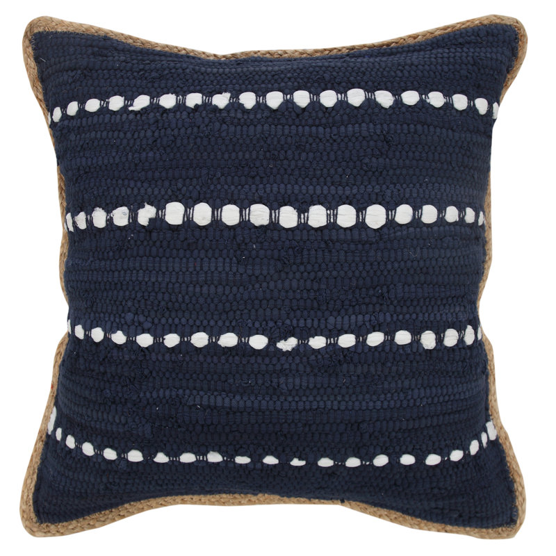 Coussin Baskin, Bleu marine, 20 po x 20 po, Housse de coussin seulement - sans coussin