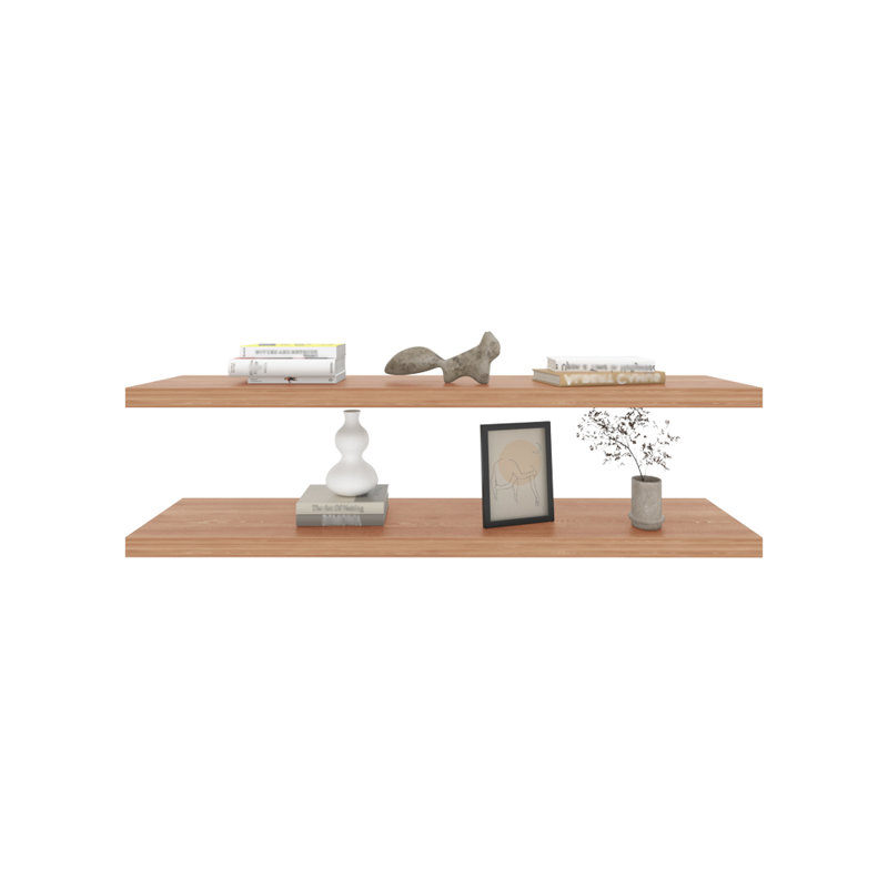 Floating Shelf Lyle, Living Room, Pine, Beige Wood, 1.5" H x 47.3" W x 9.8" D