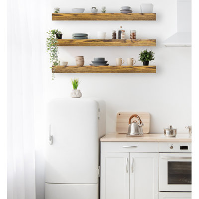 Emerald Lee 3 Piece Oak Floating Shelf