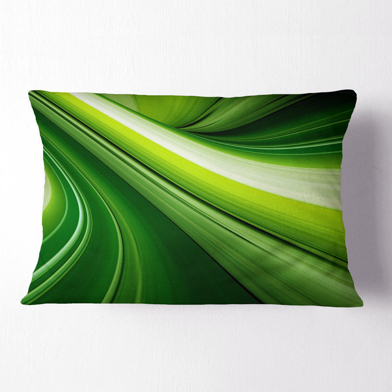 Lignes vertes abstraites - Coussin imprimé abstrait