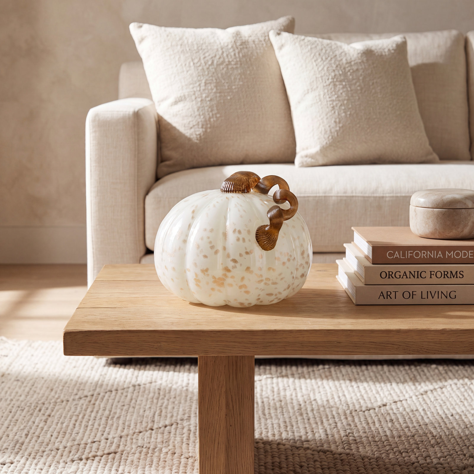 Glass Pumpkin Holiday Accent