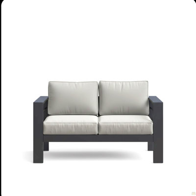 52" All-Weather Metal Loveseat Patio Sofa