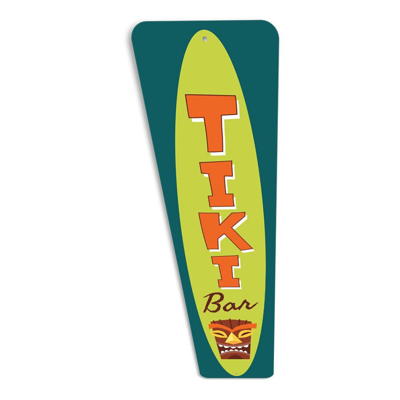 Vertical Tiki Aluminum Sign, 4" H x 18" W x 0.04" D