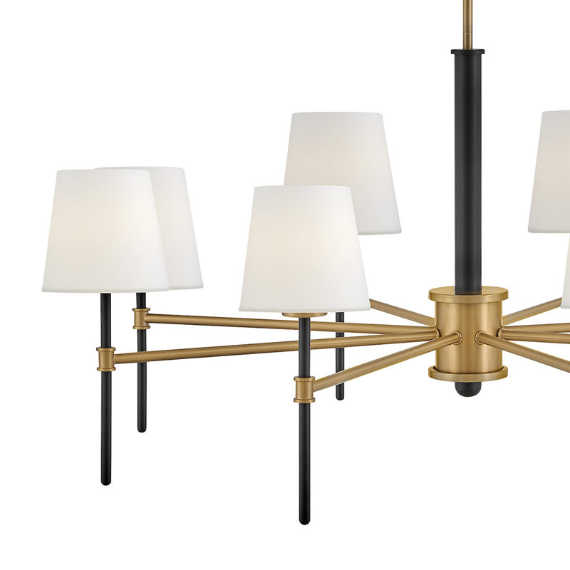 Saunders 40" Eight-Light Shaded Chandelier