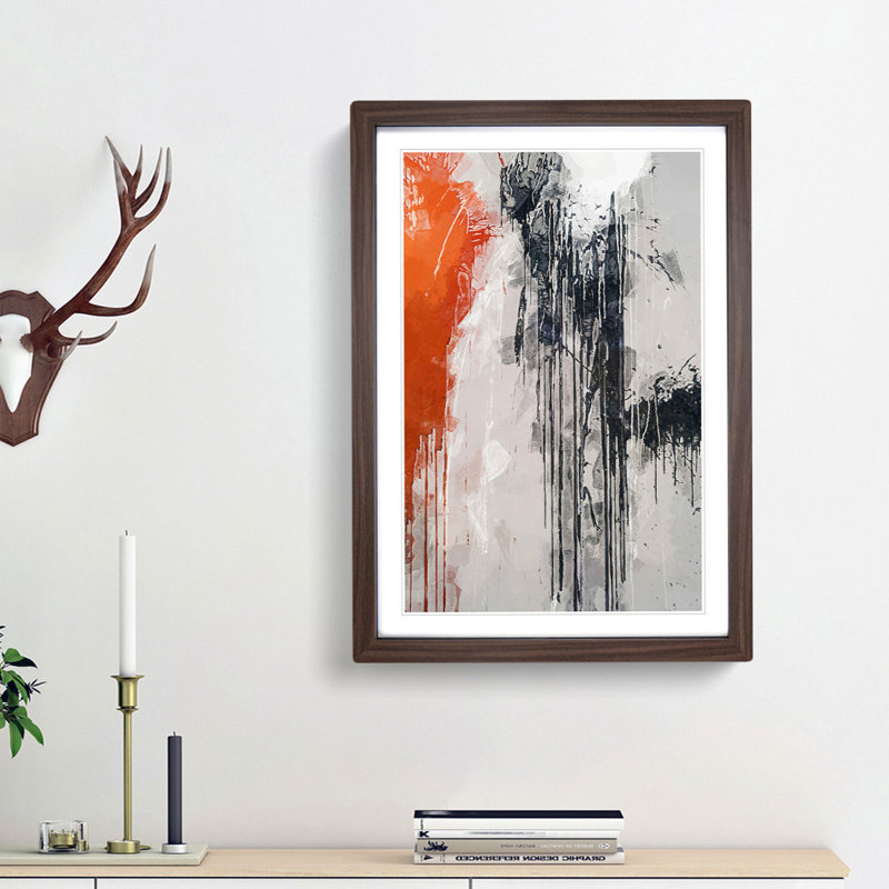 Paint Splashes in Abstract - Framed Print, Walnut Framed, 36cm H x 27cm W x 2cm D