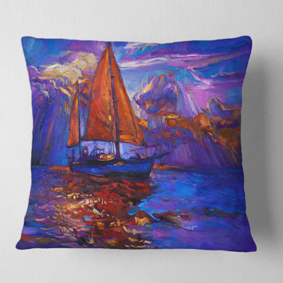 Housse et housse de coussin Sail Sail on Sunset Square