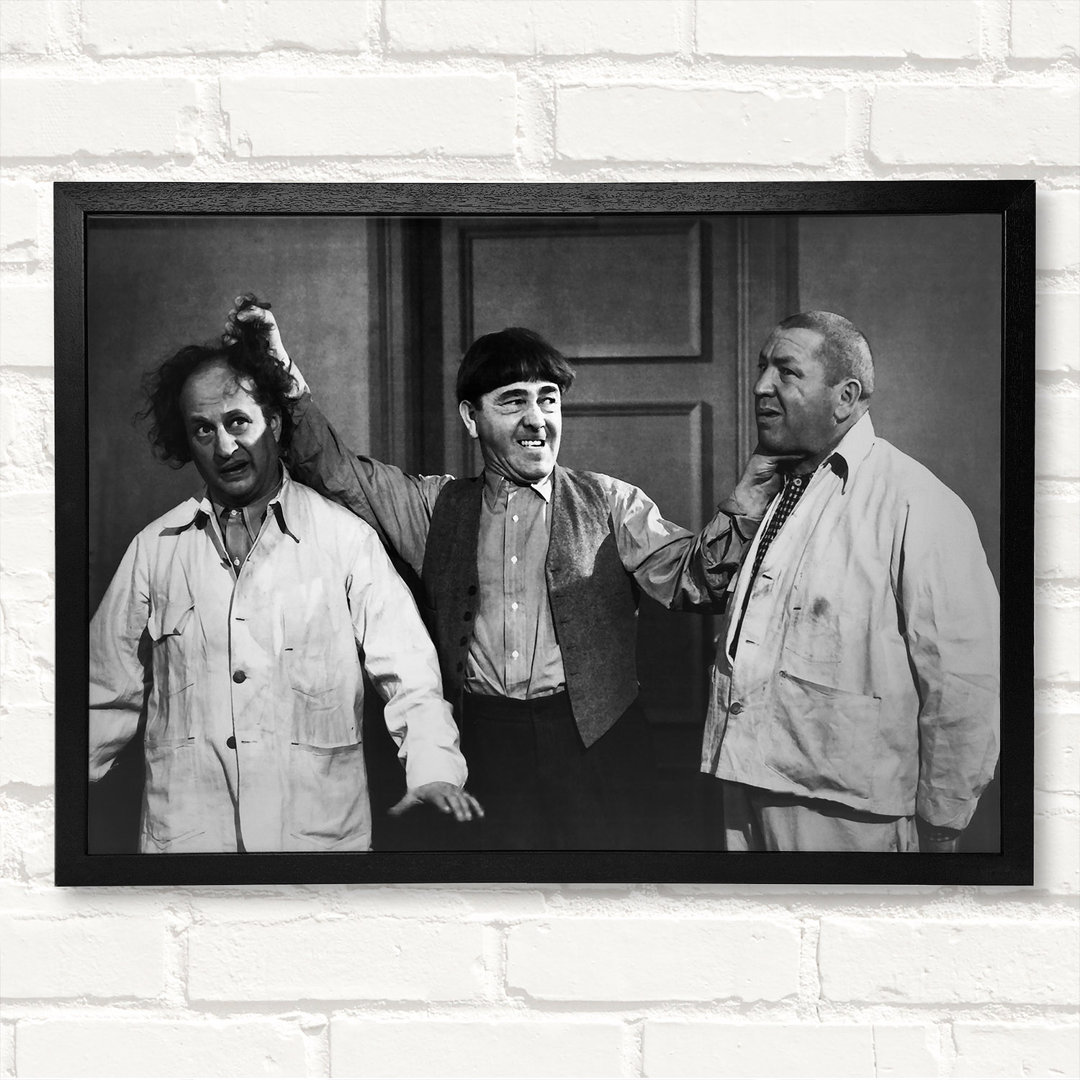 The Three Stooges Ear Twist - Closed Corner Frame Kunstdrucke auf Holz