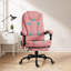 Bureau avec similicuir rose, rangement et télécommande, conception réglable, siège inclinable