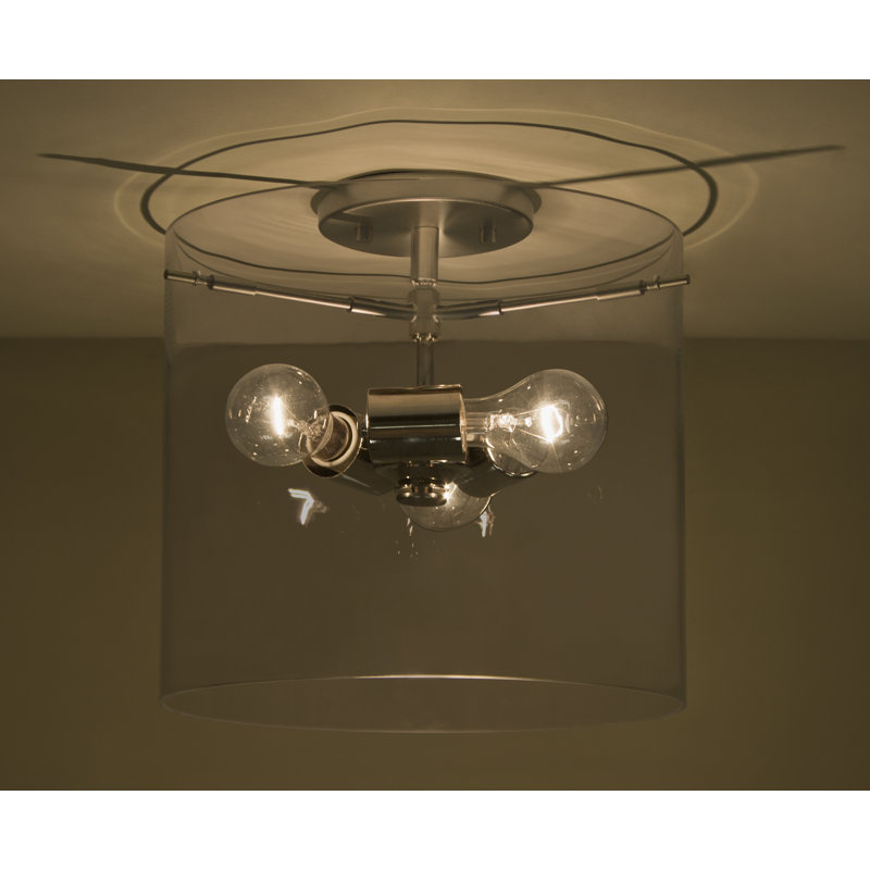 Morena Flush Mount, Smoke, 10.63" H x 11.75" W x 11.75" D