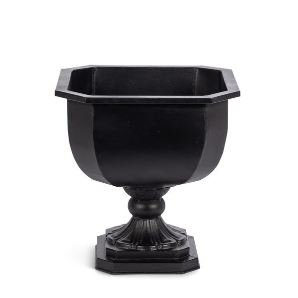 Faceted Chalice Planter, Soft White, Noir