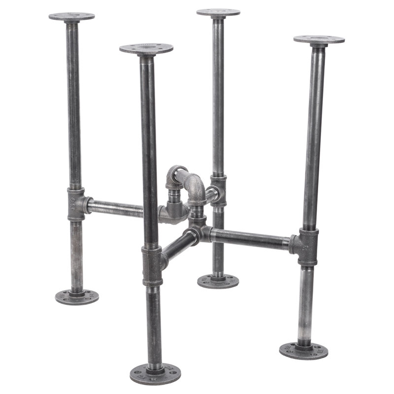 Ensemble de table de bout robuste avec passe-tringle en acier noir industriel