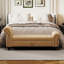 Banc de chaise longue de 64,5 po - Siège rembourré en tissu de velours clouté, avec fonction de rangement, utilisation en bout de lit