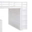 Lit mezzanine double avec tiroirs, bureau et garde-robe - blanc