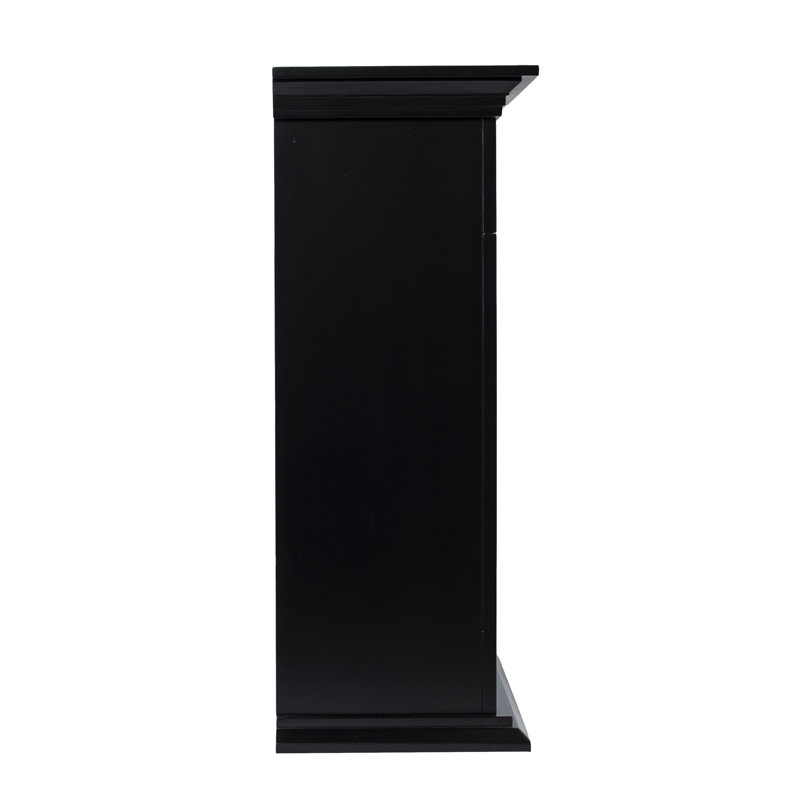 Marble Tiled Touch Screen Electric Fireplace Black