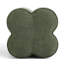 Pouf d'appoint moderne Leiani en lin, forme trèfle, 47 cm de large, recouvert de tissu, pour salon, chambre et coiffeuse-555840629