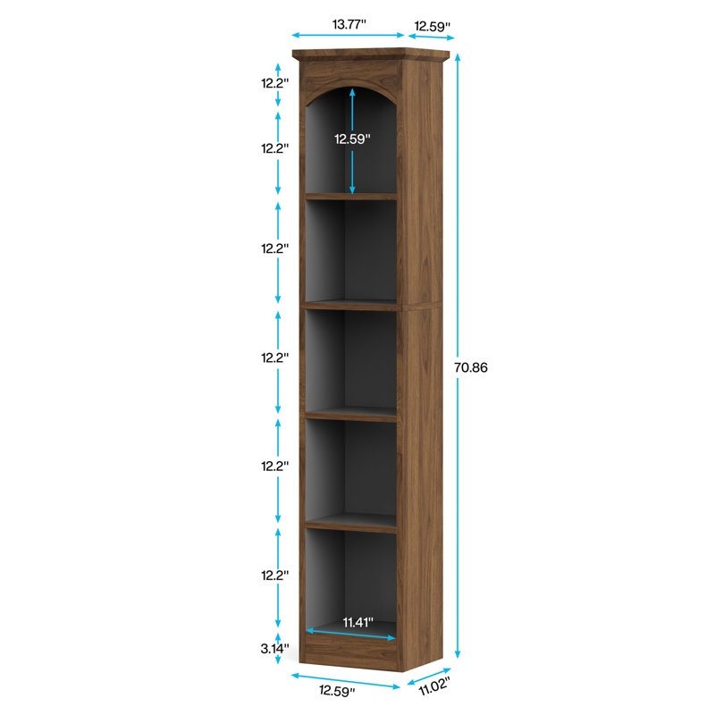 Bibliothèque cubique Ahnah l 13,77 po, Noyer brun / anthracite