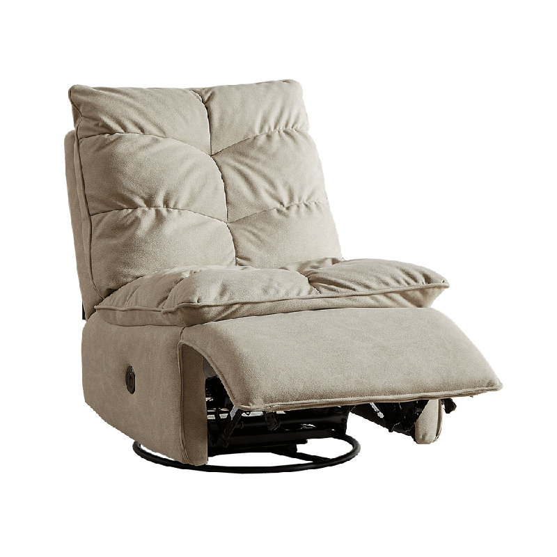 29'' Wide Leatheraire Fabric Swivel and Rocker Power Power Lazy Sofa Armless Recliner with Blue Light for Sleeping, Beige