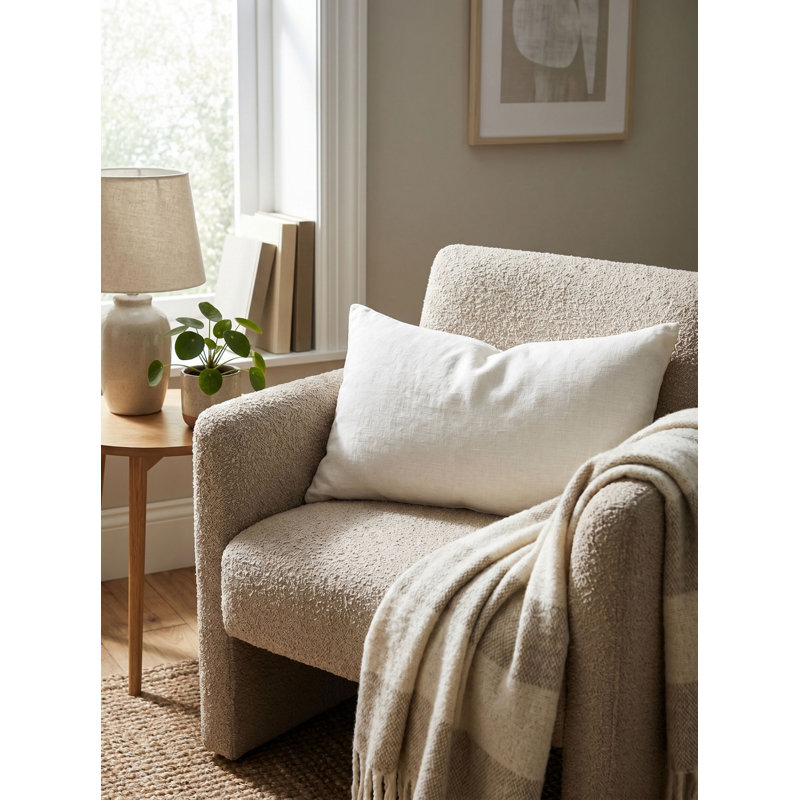 Dilip Accent Pillow, Rectangle 12"H x 21"W, Duck Down, White