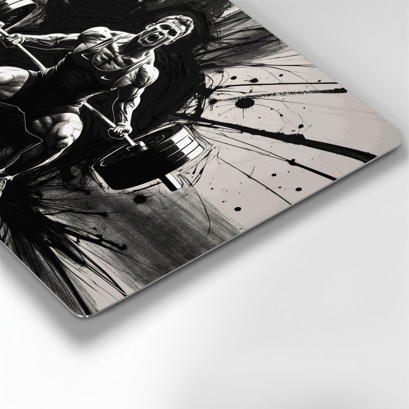 Art mural gris en métal Sports, H 20 po x l 30 po