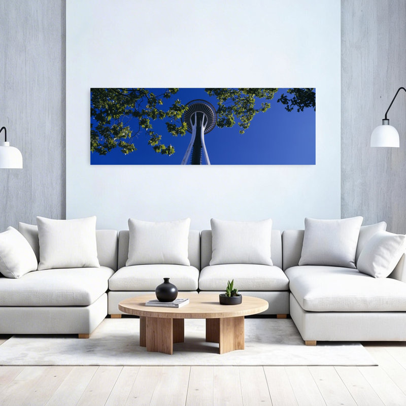 «Space Needle Maple Trees», art contemporain de Seattle, H 20 po x l 60 po