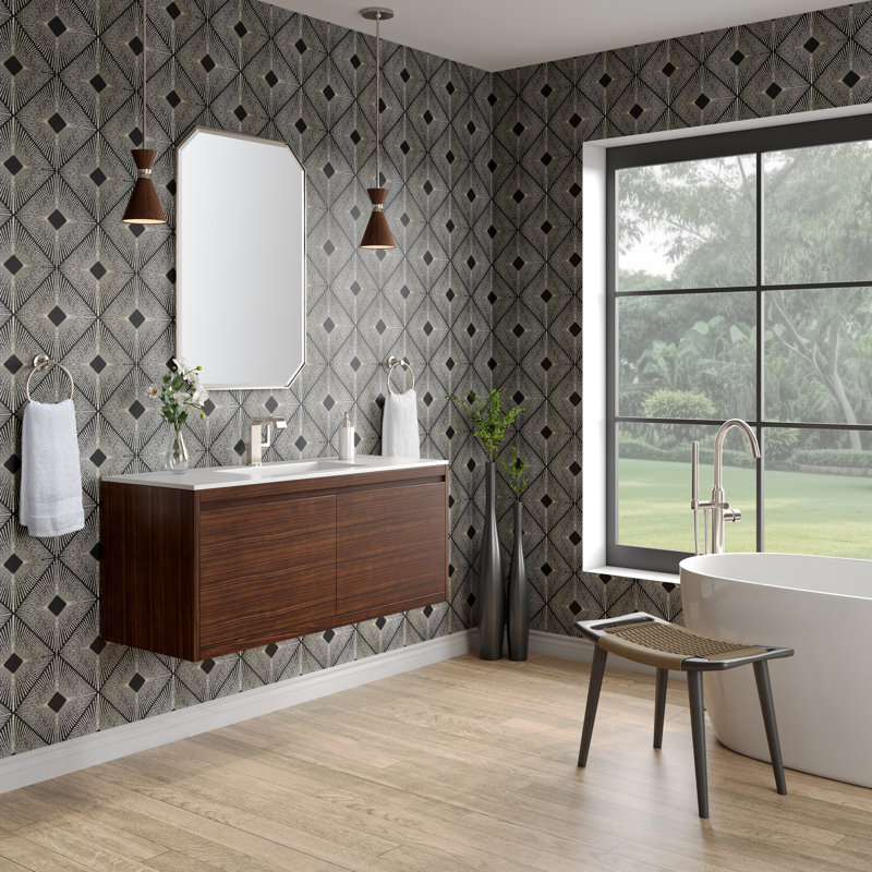 Mantova 47.25'' W Single Vanity, Glossy White, Glossy White