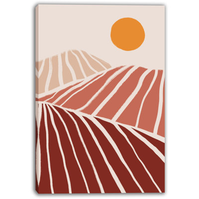 Sunlit Dunes Abstract Canvas Wrapped Wall Art
