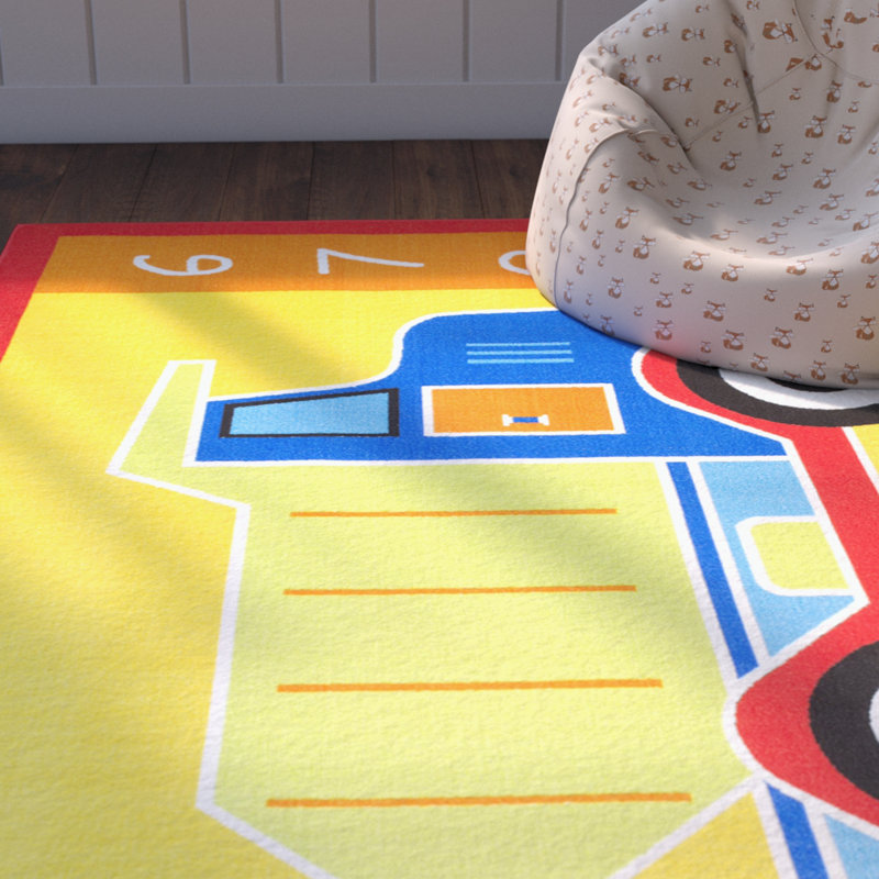 Nino Rectangle Geometric Handmade Nylon Rug, Rectangle 4'11" x 6'11"